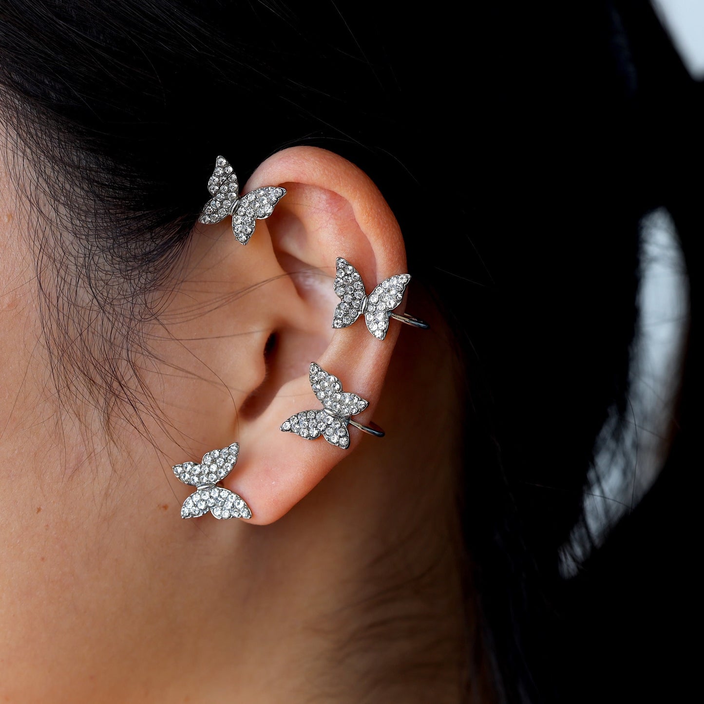 Pendientes Luz de Mariposas acero 2x1