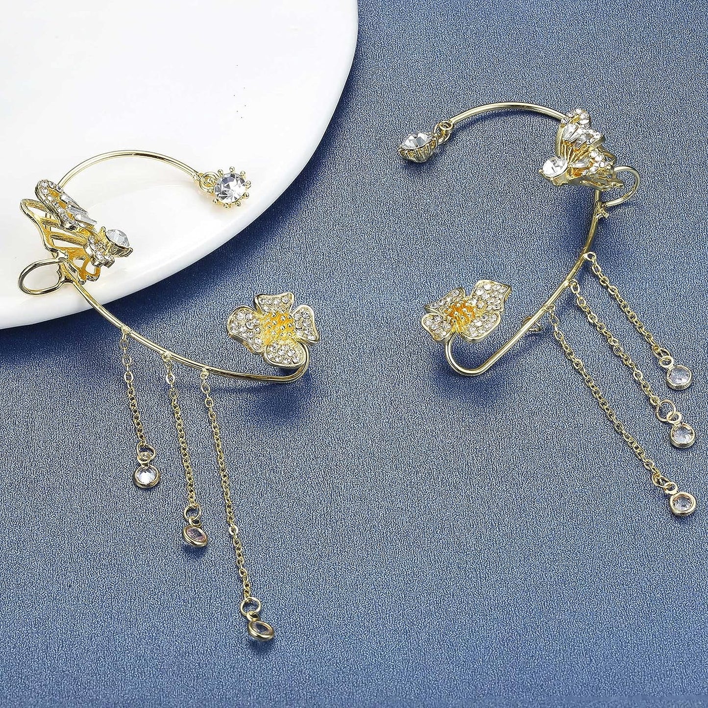 Pendientes Flor de mariposa acero + Collar de Regalo